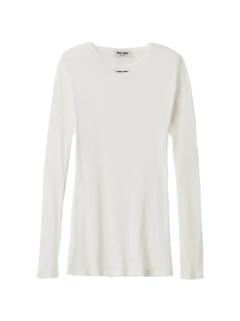 Miu Miu ribbed knit jersey dress - Bianco