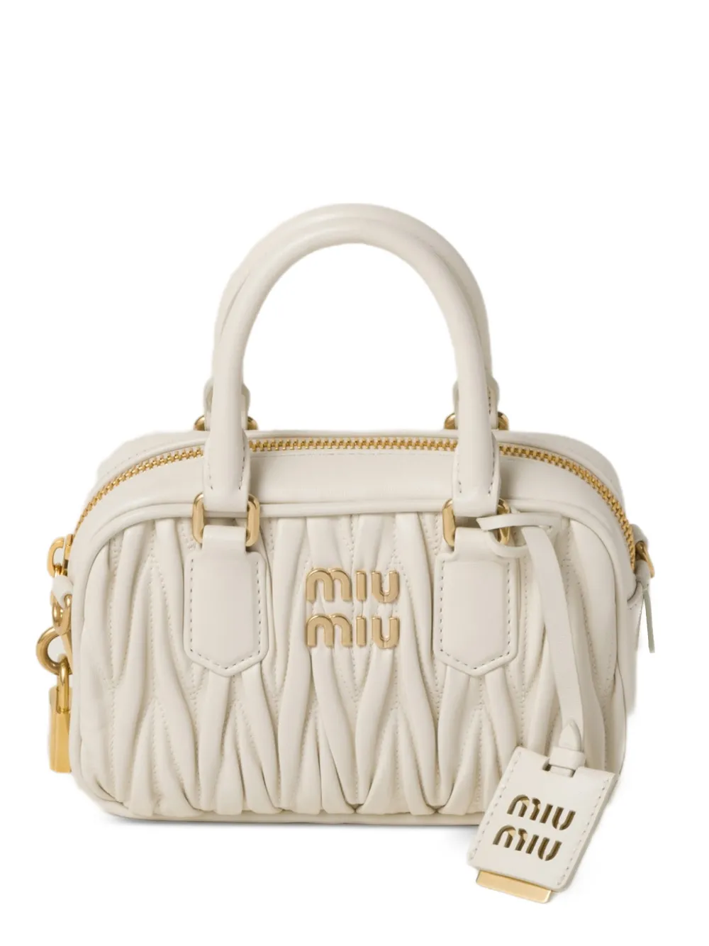 Miu Miu Arcadie Matelassé nappa-leather bag - Neutrals