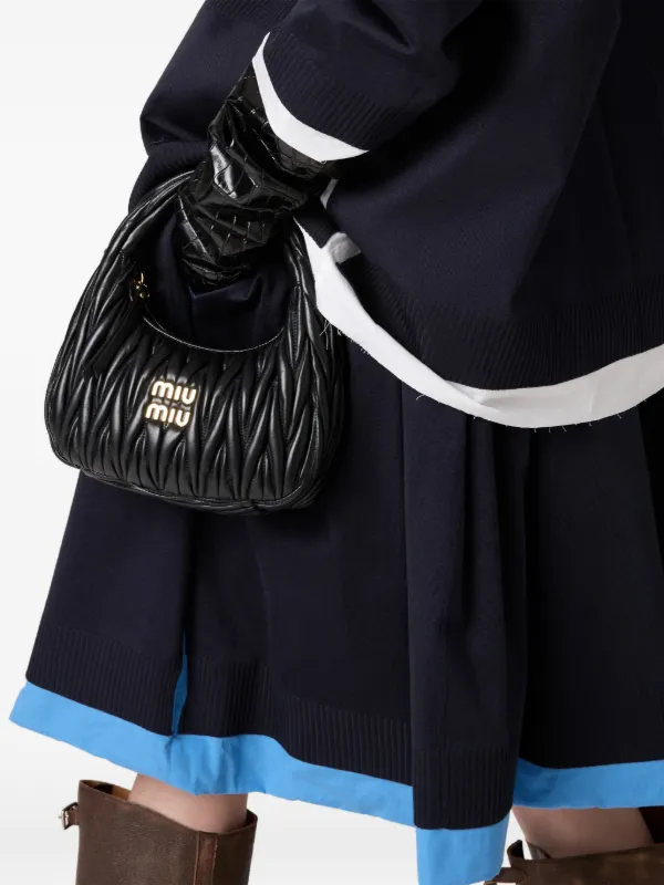 Miu Miu Wander Matelassé Nappa Leather Shoulder Bag | Black | FARFETCH