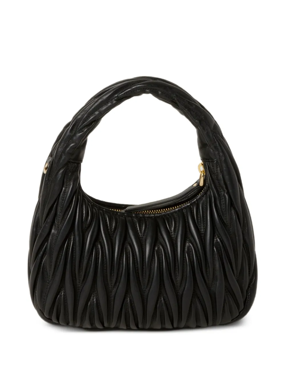 Miu Miu Wander Matelassé Nappa Leather Shoulder Bag | Black | FARFETCH
