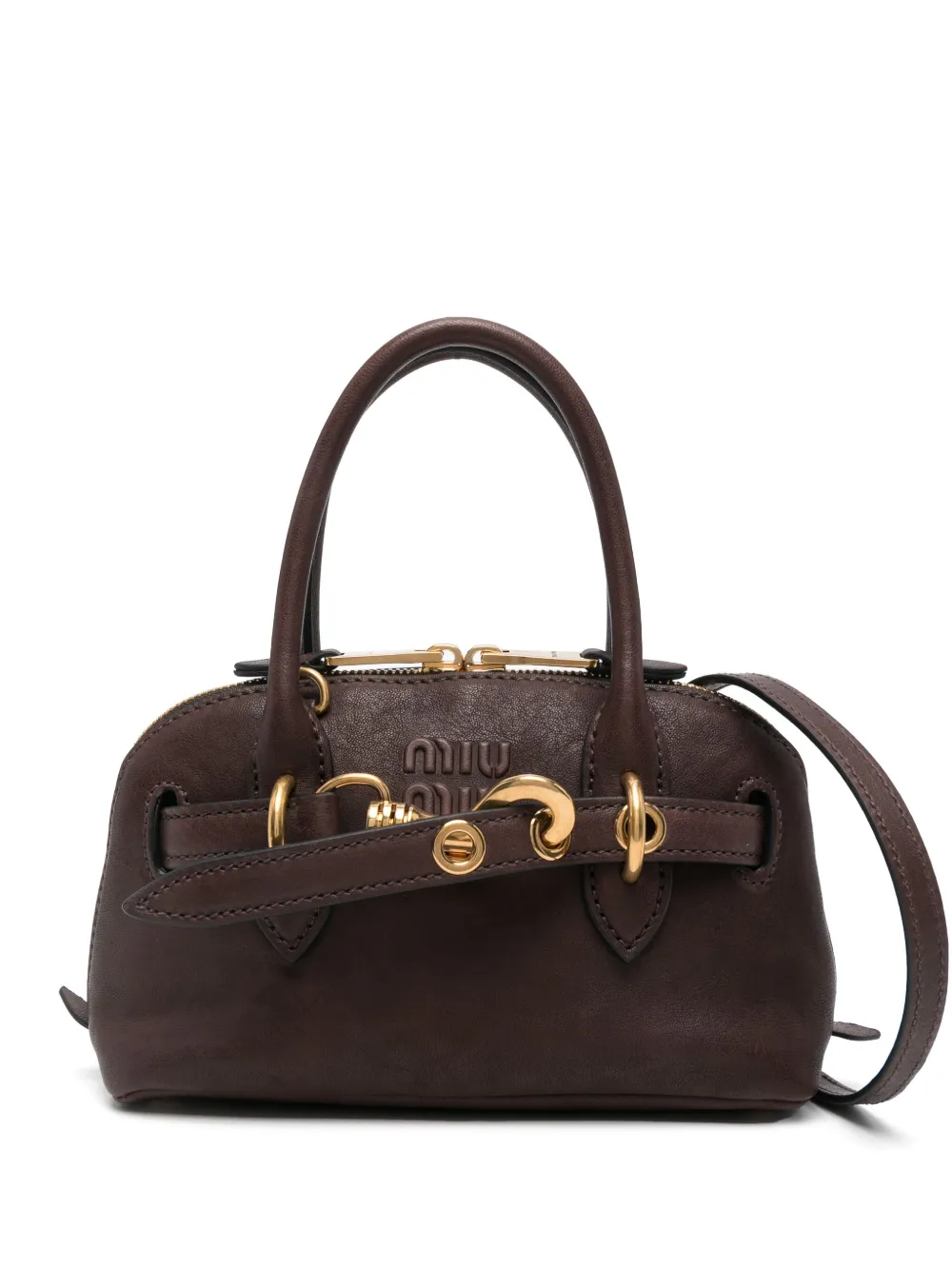 Miu Miu Aventure mini nappa-leather bag - Marrone