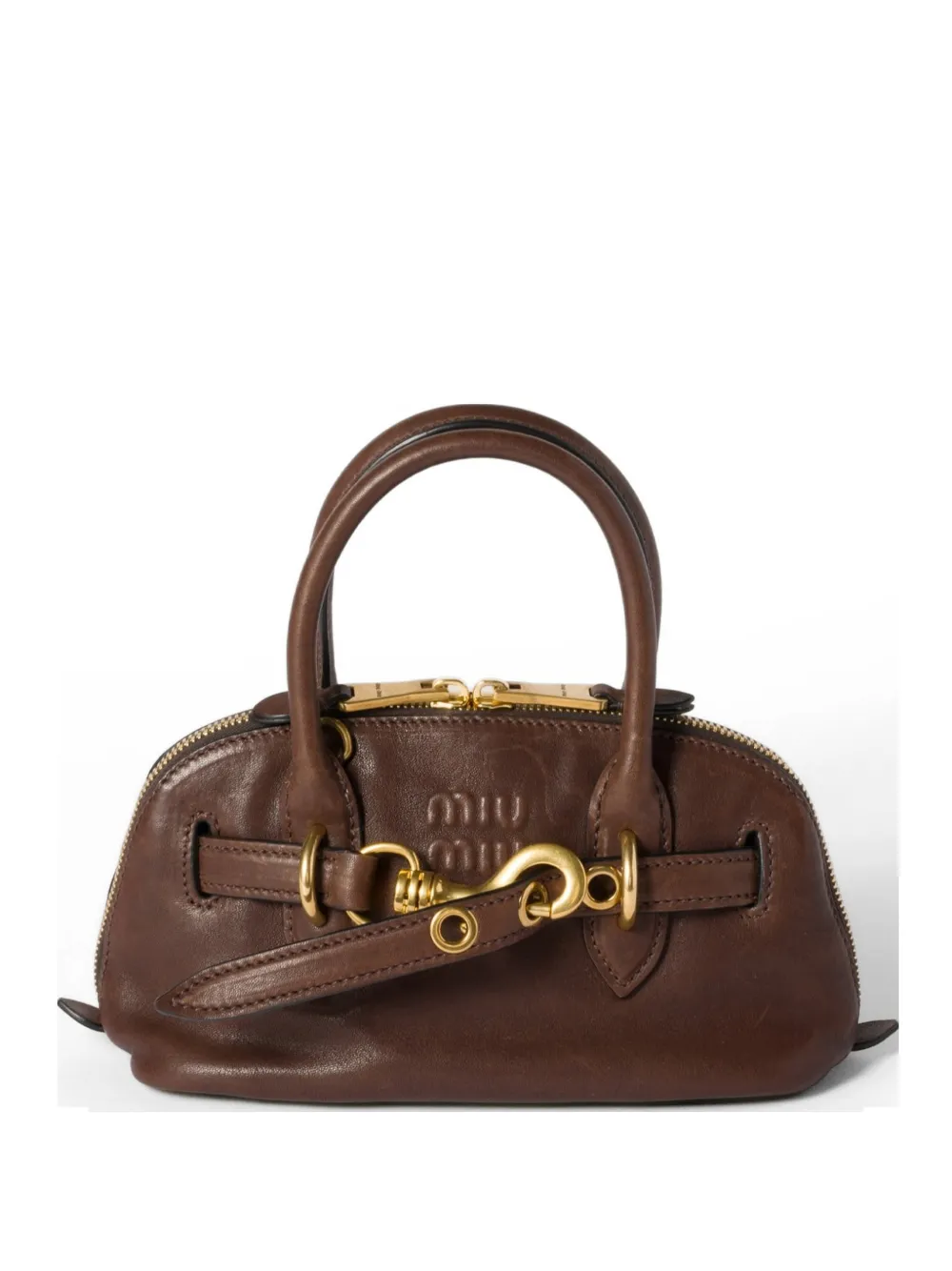 Miu Miu Aventure mini nappa-leather bag - Marrone