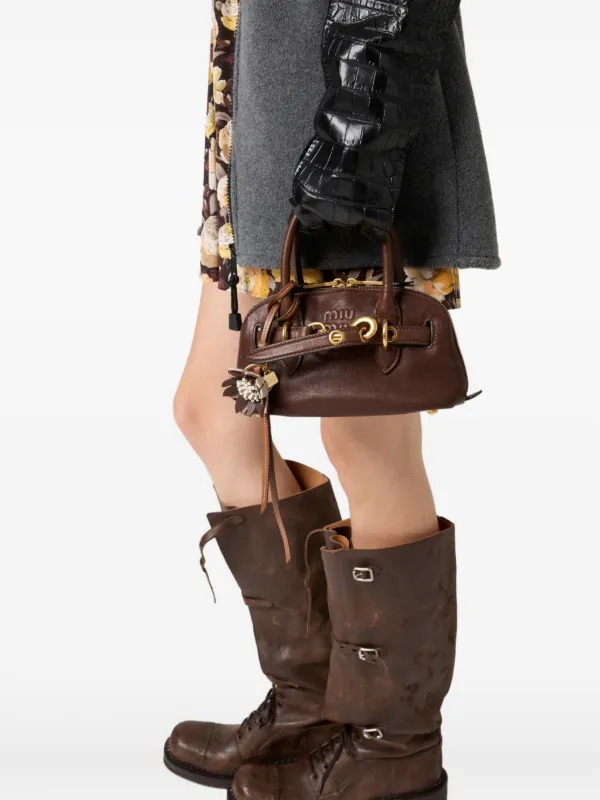 Miu Miu Aventure Mini Nappa Leather Bag | Brown | FARFETCH