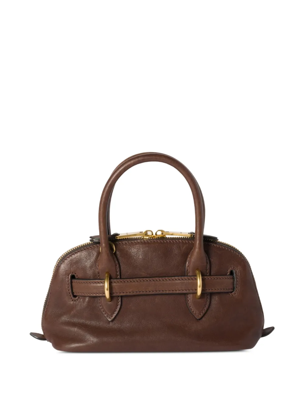 Miu Aventure nappa leren mini-tas Bruin