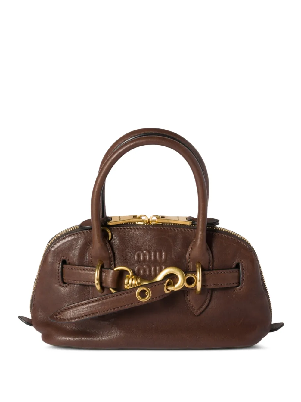 Miu Miu Aventure mini nappa-leather bag - Marrone