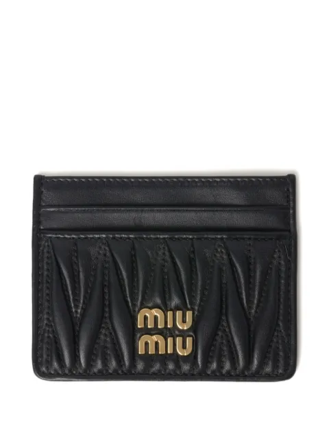 Miu Miu matelassé nappa-leather card holder