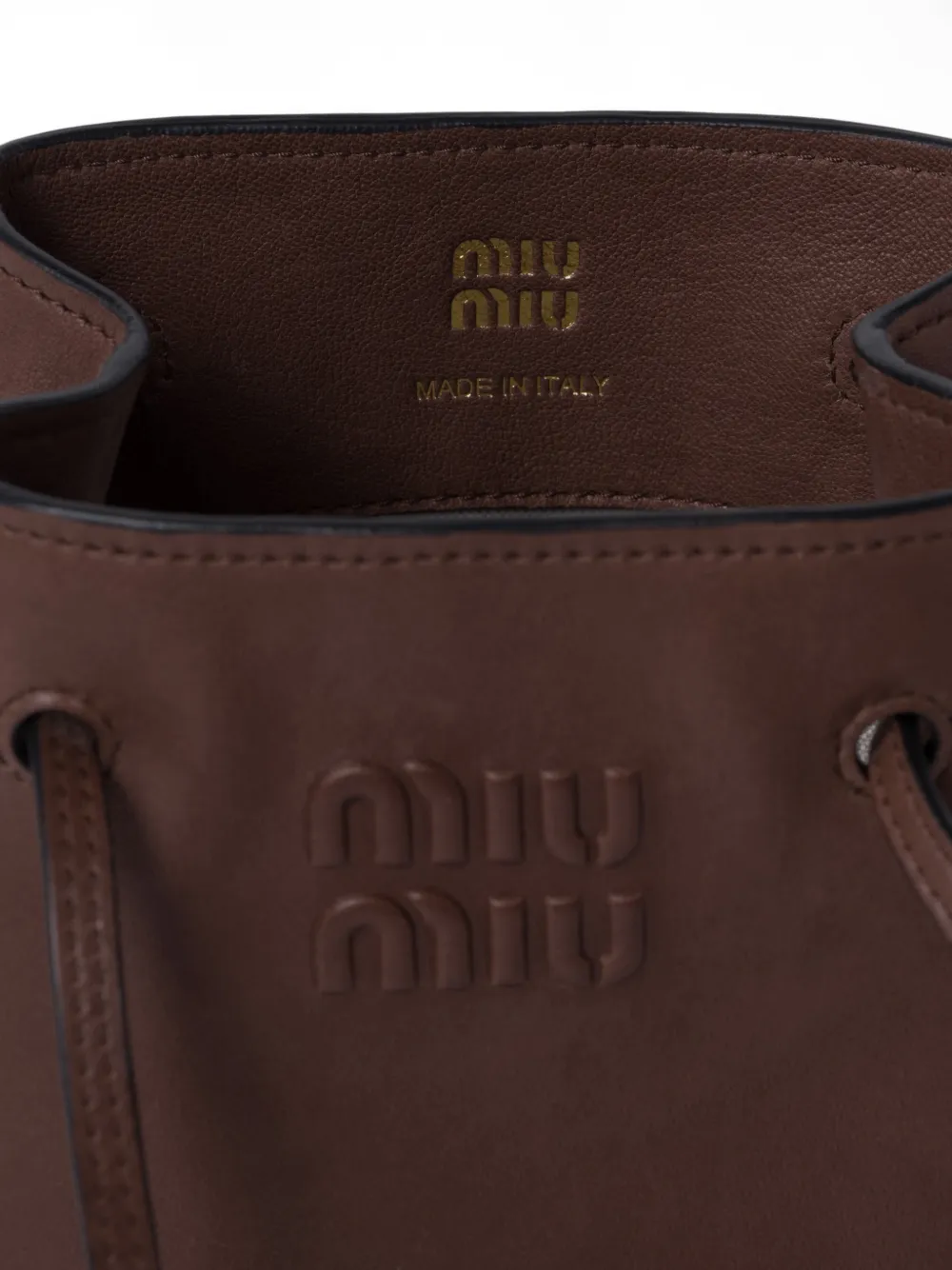 Miu Tas van nappa leer Bruin