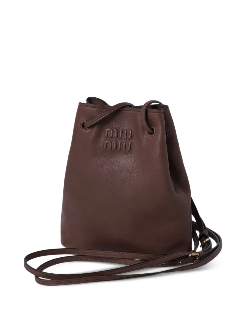 Miu Tas van nappa leer Bruin