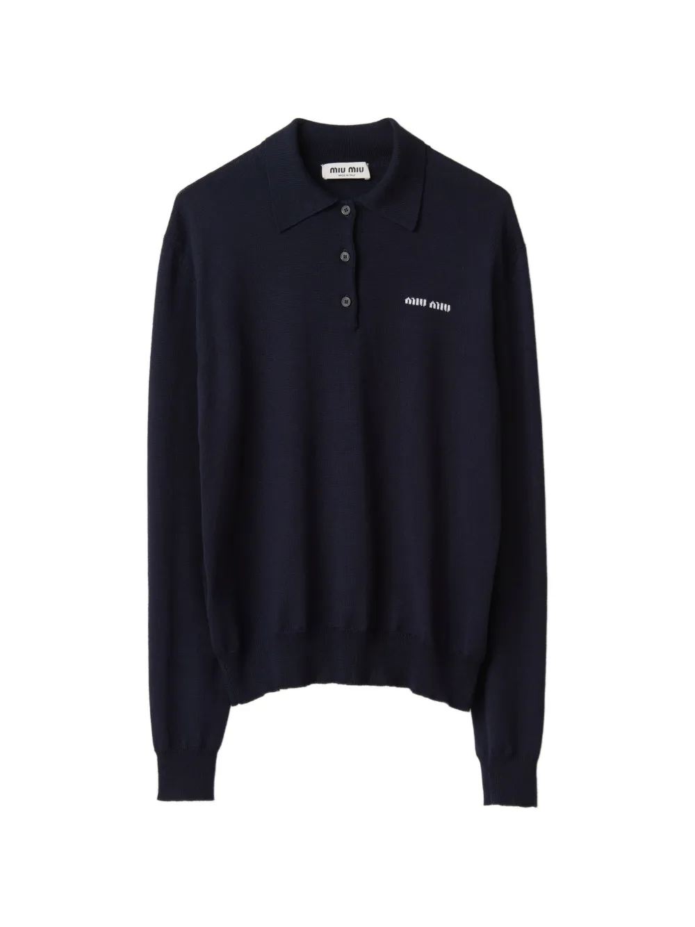 Miu Miu wool knit polo shirt - Blu