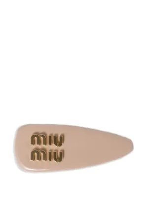 Miu Miu レザー ヘアクリップ | ホワイト | FARFETCH JP
