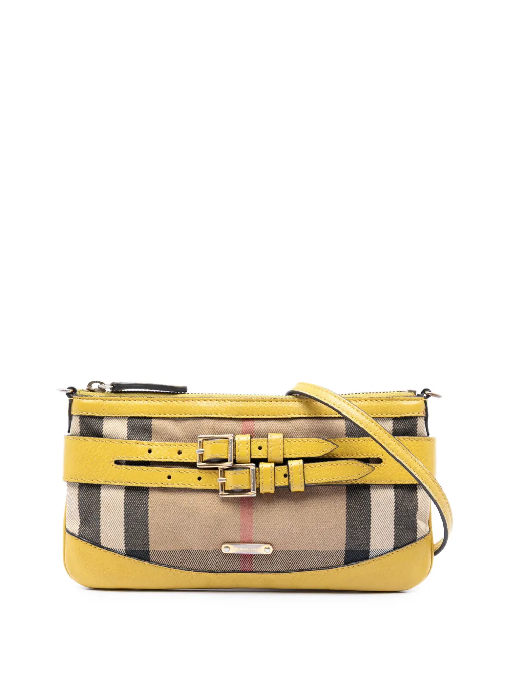 Burberry Pre-Owned 2000-2017 House Check Canvas Bridle Langford crossbody bag - Yellow