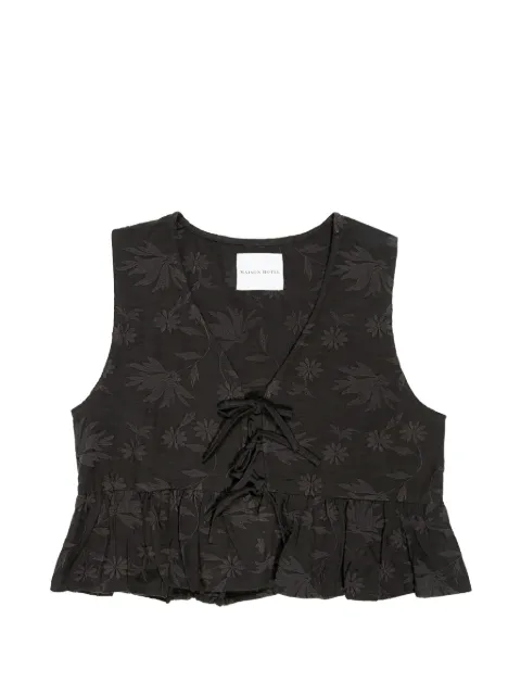 MAISON HOTEL Zhou floral-embroidered ruffled vest