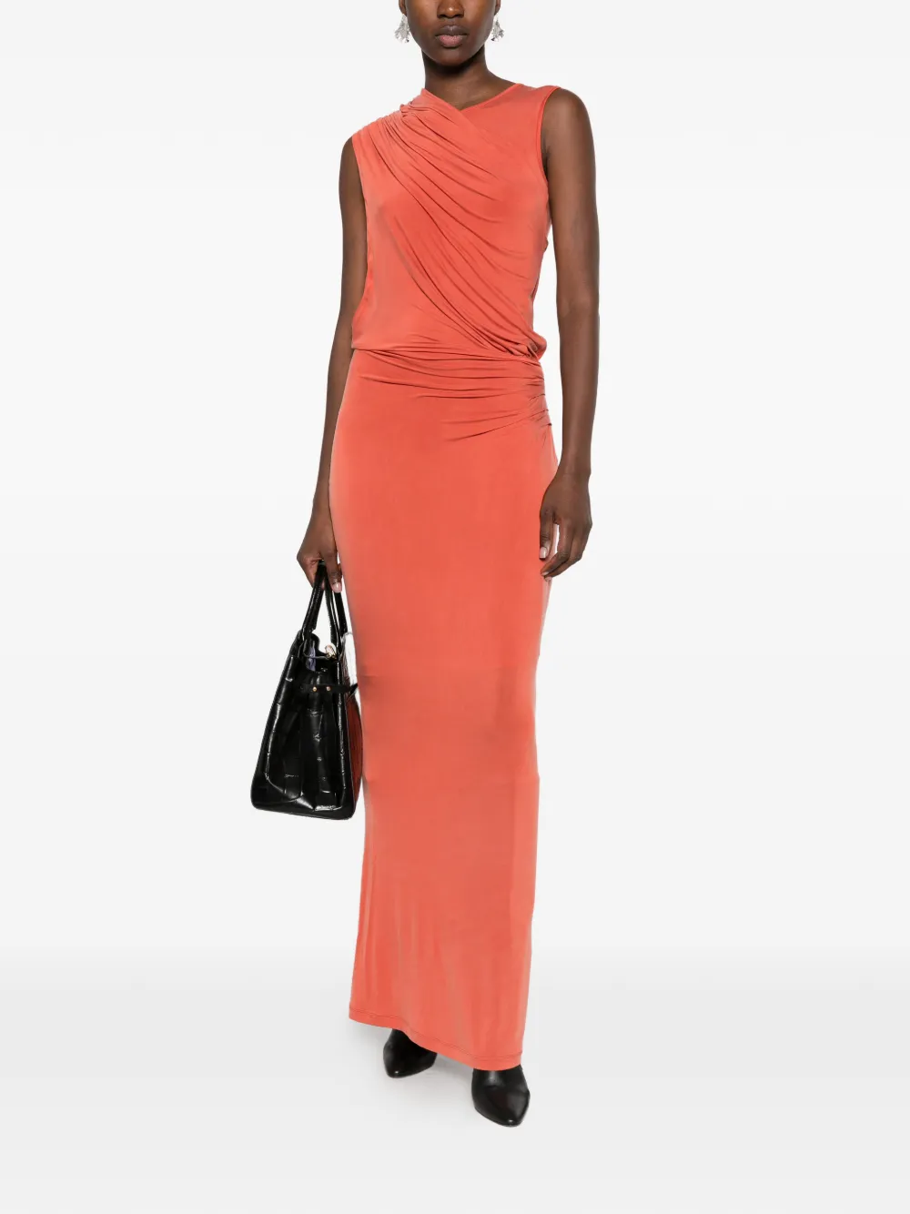 Balmain draped maxi dress Oranje