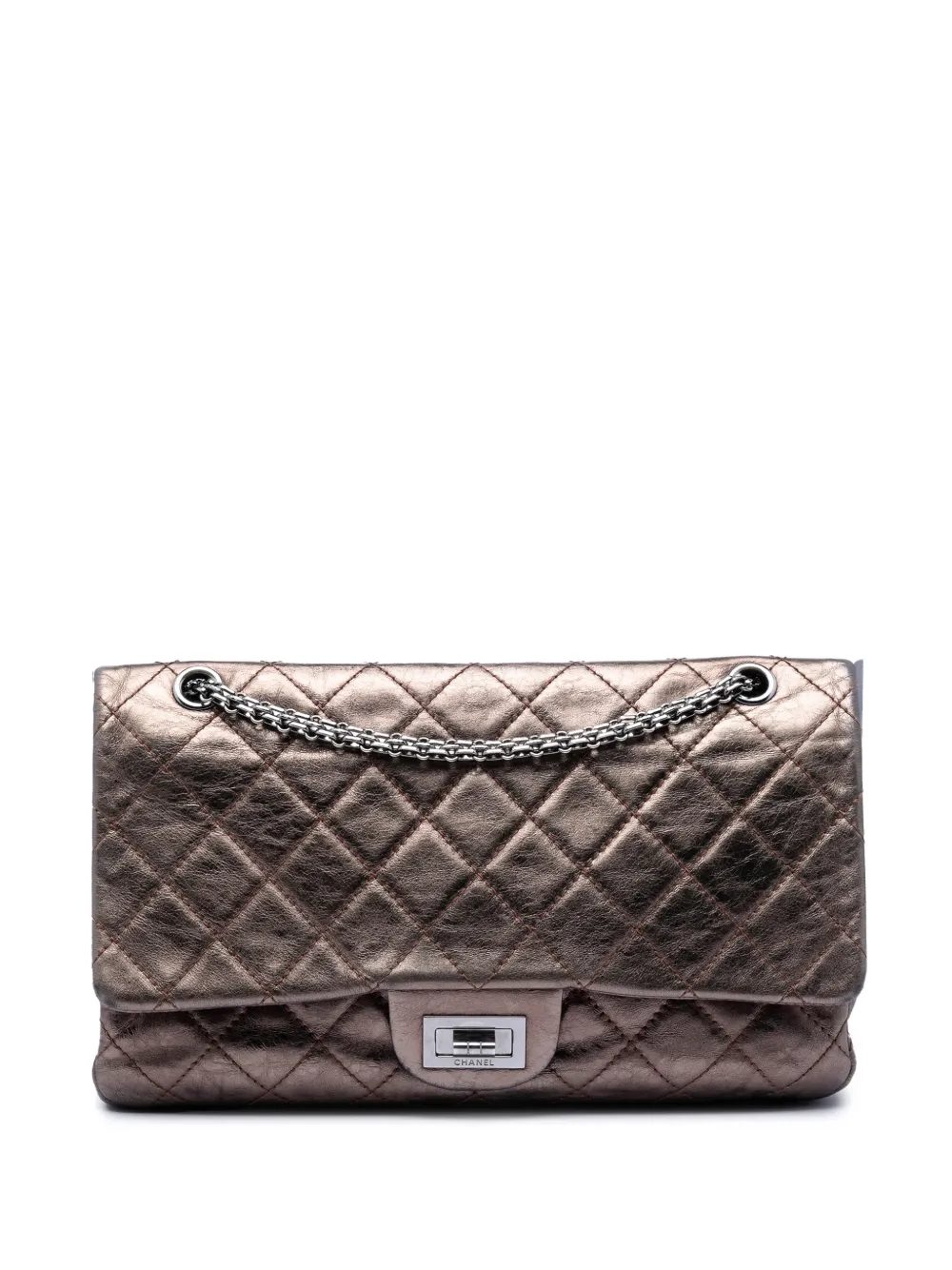 CHANEL Pre-Owned 2008-2009 Metallic Aged Calfskin Reissue 2.55 Double Flap 227 shoulder bag - Brown