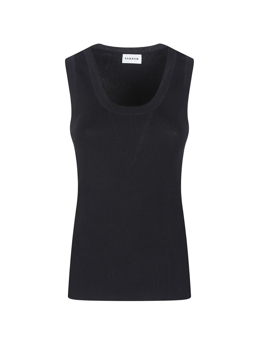 P.A.R.O.S.H. ribbed-knit scoop-neck top - Nero