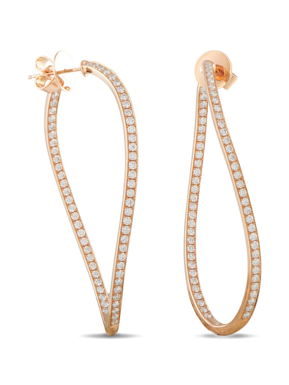 Memoire diamond twisted-hoop earrings - Rosa