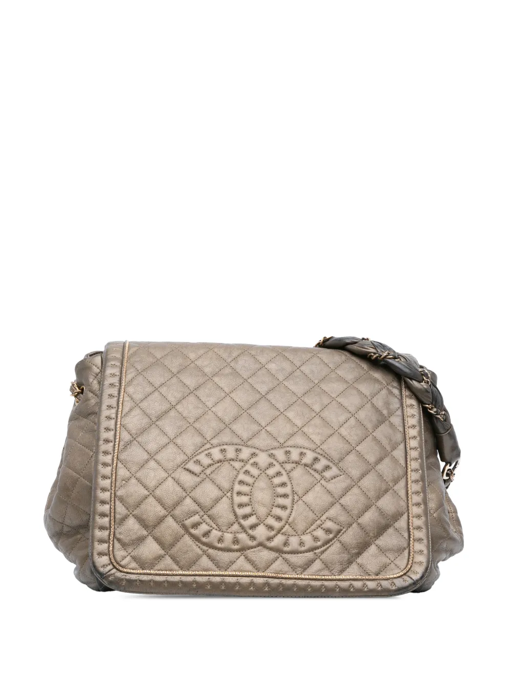 CHANEL Pre-Owned 2011 Large Quilted Metallic Calfskin Istanbul Accordion Flap shoulder bag - Marrone