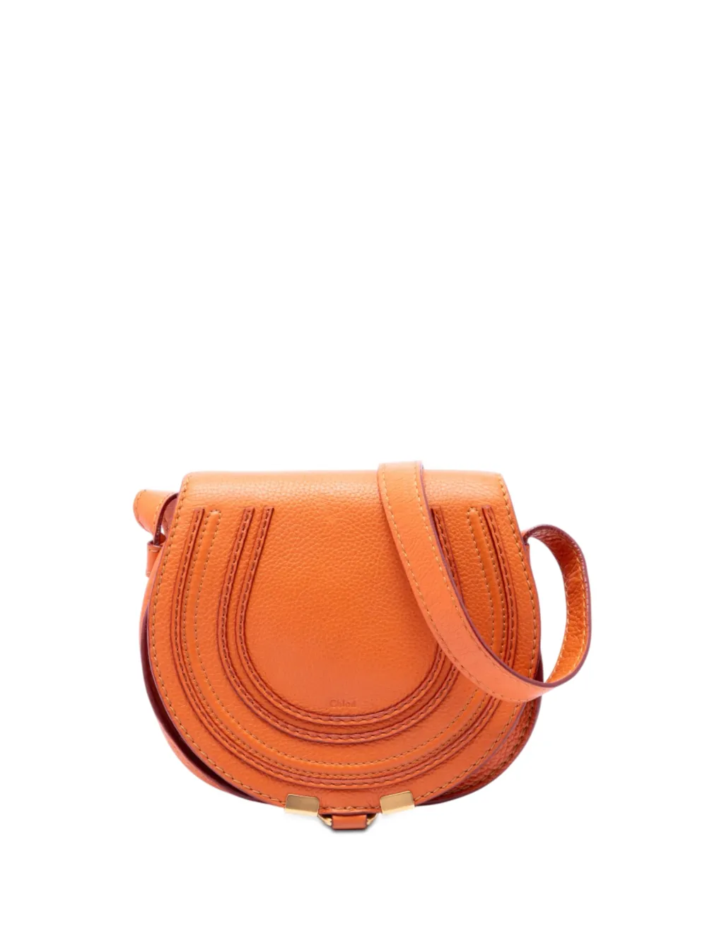 Chloé Pre-Owned 2013 Small Grained Leather Marcie Saddle crossbody bag - Orange