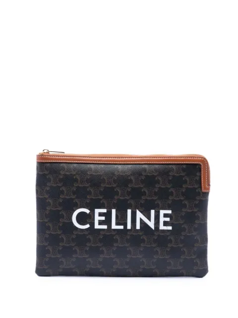 Celine Pre-Owned 2020 Small Triomphe Coated Canvas clutch bag