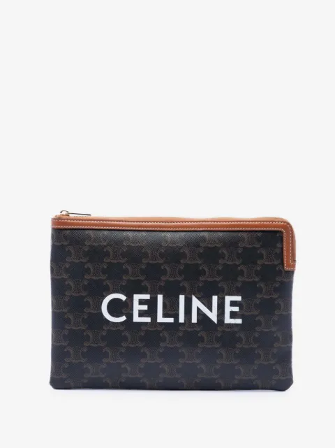 Celine Pre-Owned 2020 Small Triomphe Coated Canvas clutch bag