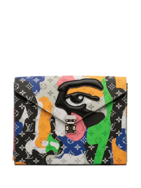 Louis Vuitton Pre-Owned maletín Mark Folder con monograma de Louis Vuitton Pre-Owned x KidSuper 2024