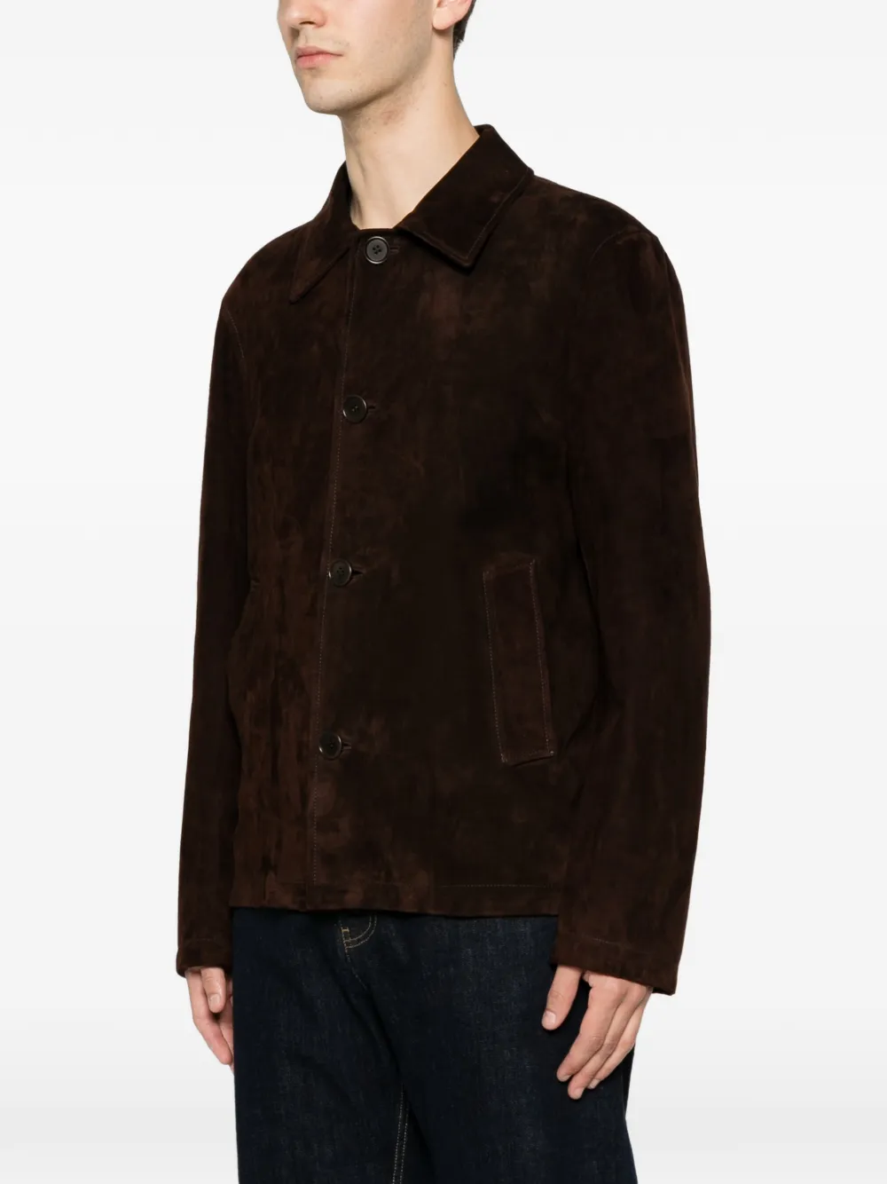Salvatore Santoro Suède shirtjack Bruin