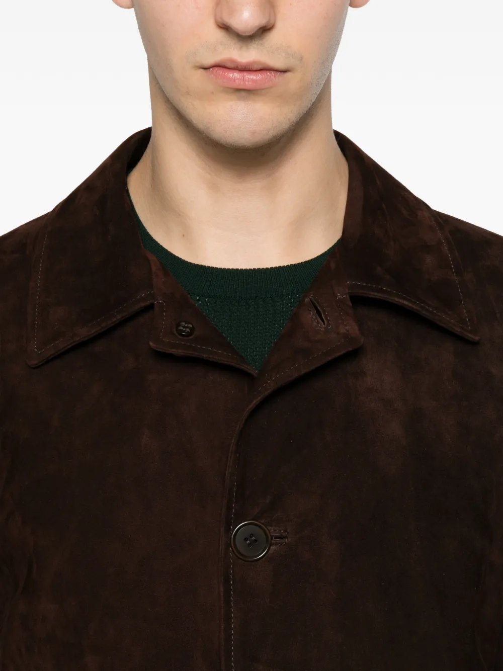 Salvatore Santoro Suède shirtjack Bruin