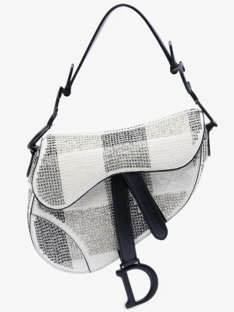 Christian Dior Pre-Owned 2019 Mini Sequin and Beads Embellished Calfskin Saddle Bag handbag
