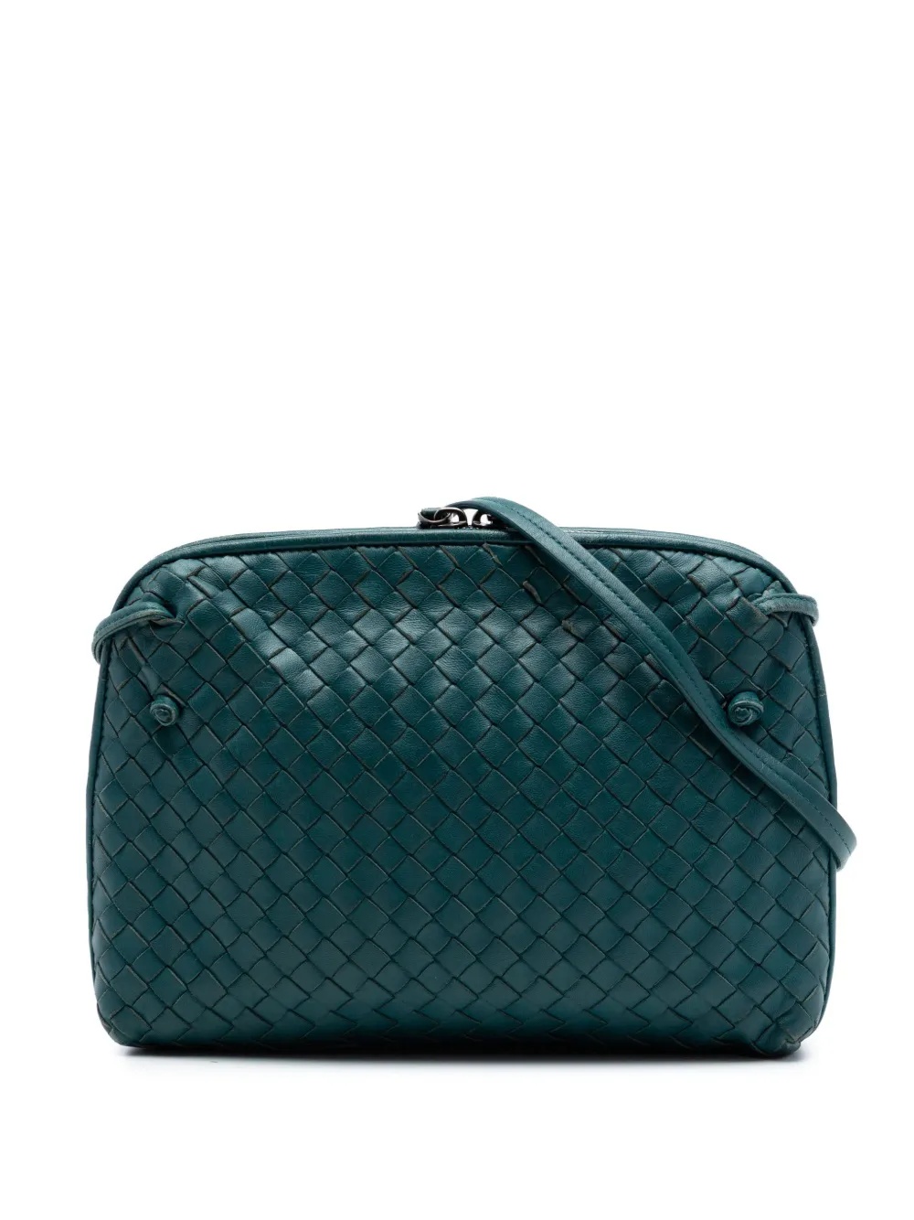 Bottega Veneta Pre-Owned 2012-2026 Nappa Intrecciato Nodini crossbody bag - Blu