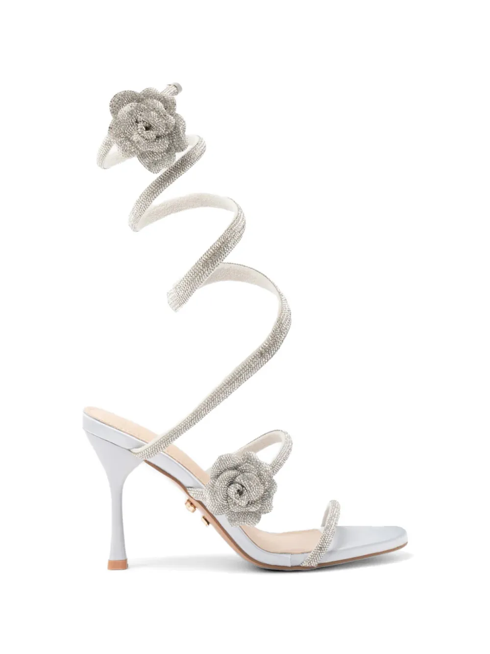 TWENTY FOURHAITCH Coral sandalen met bloemen-detail Zilver