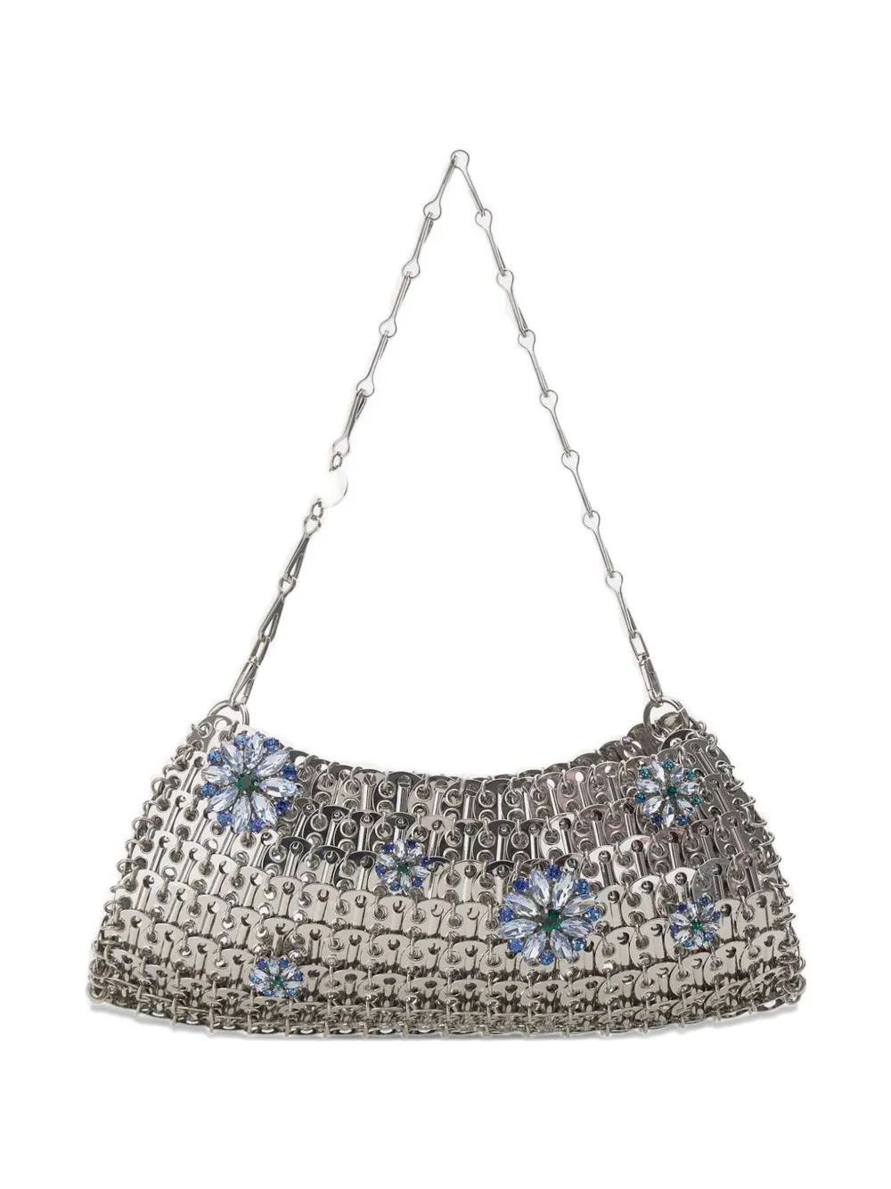 Rabanne 1969 rhinestone-embellished clutch bag - Argento
