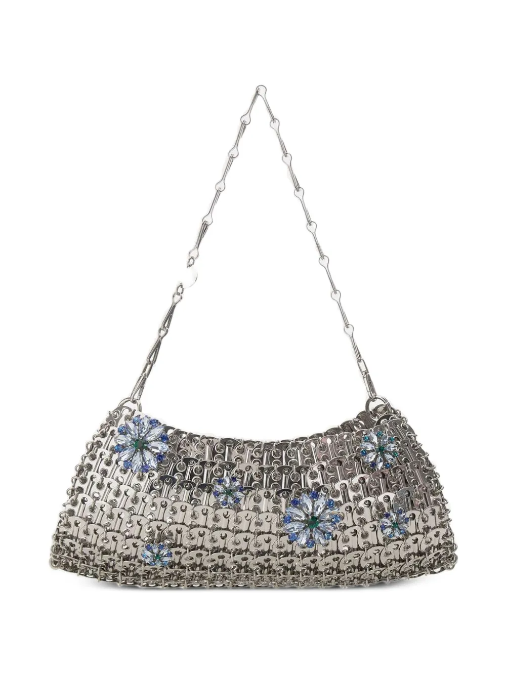Rabanne 1969 rhinestone-embellished clutch bag - Argento