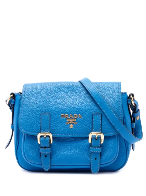 Prada Pre-Owned 2013-2026 Vitello Daino Double Buckle Messenger Bag crossbody bag