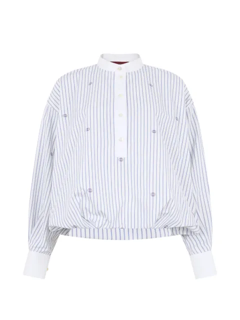 Gucci Interlocking G embroidered striped blouse