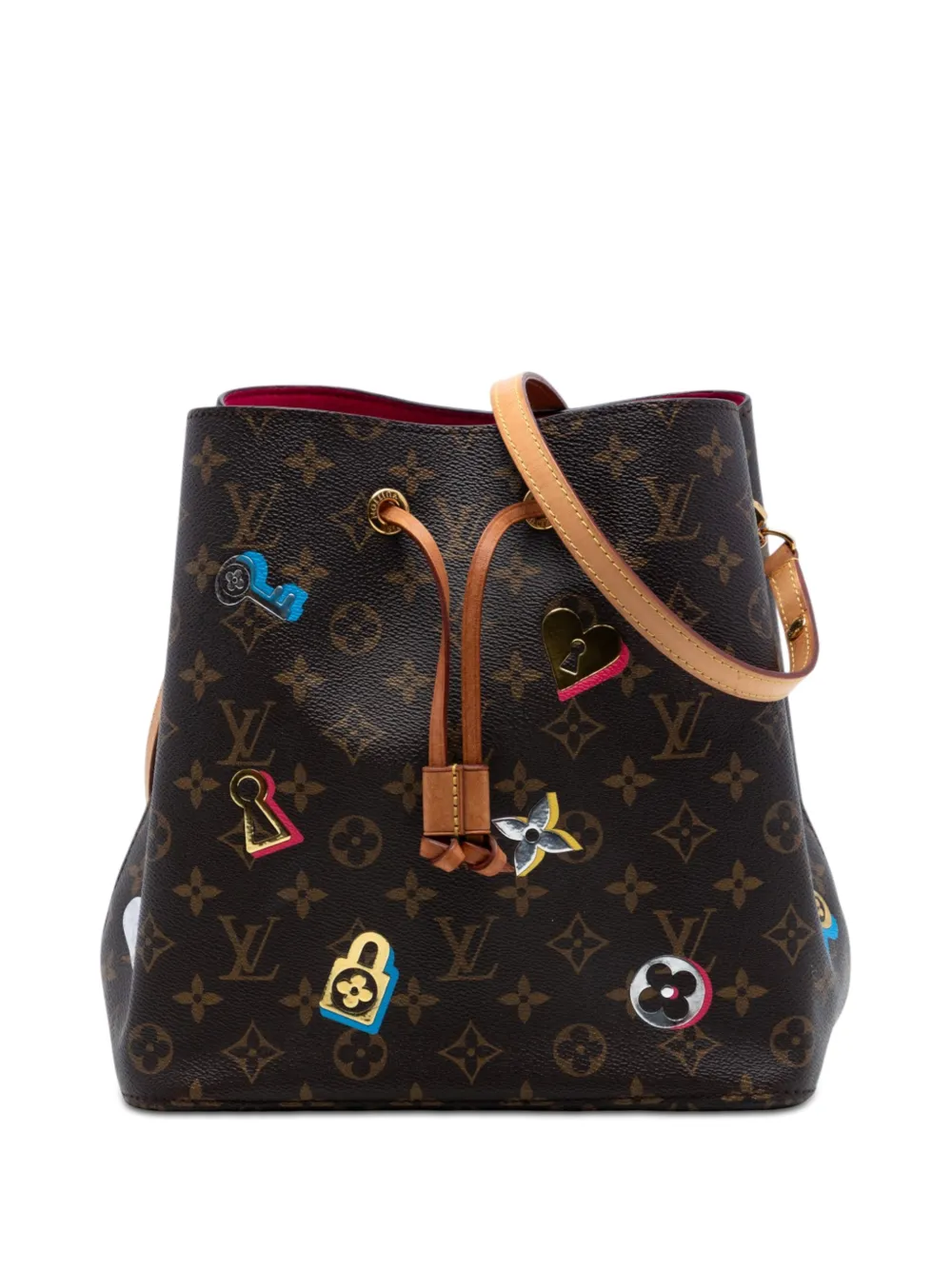 Louis Vuitton Pre-Owned 2018 Monogram Love Lock Neonoe MM bucket bag - Brown
