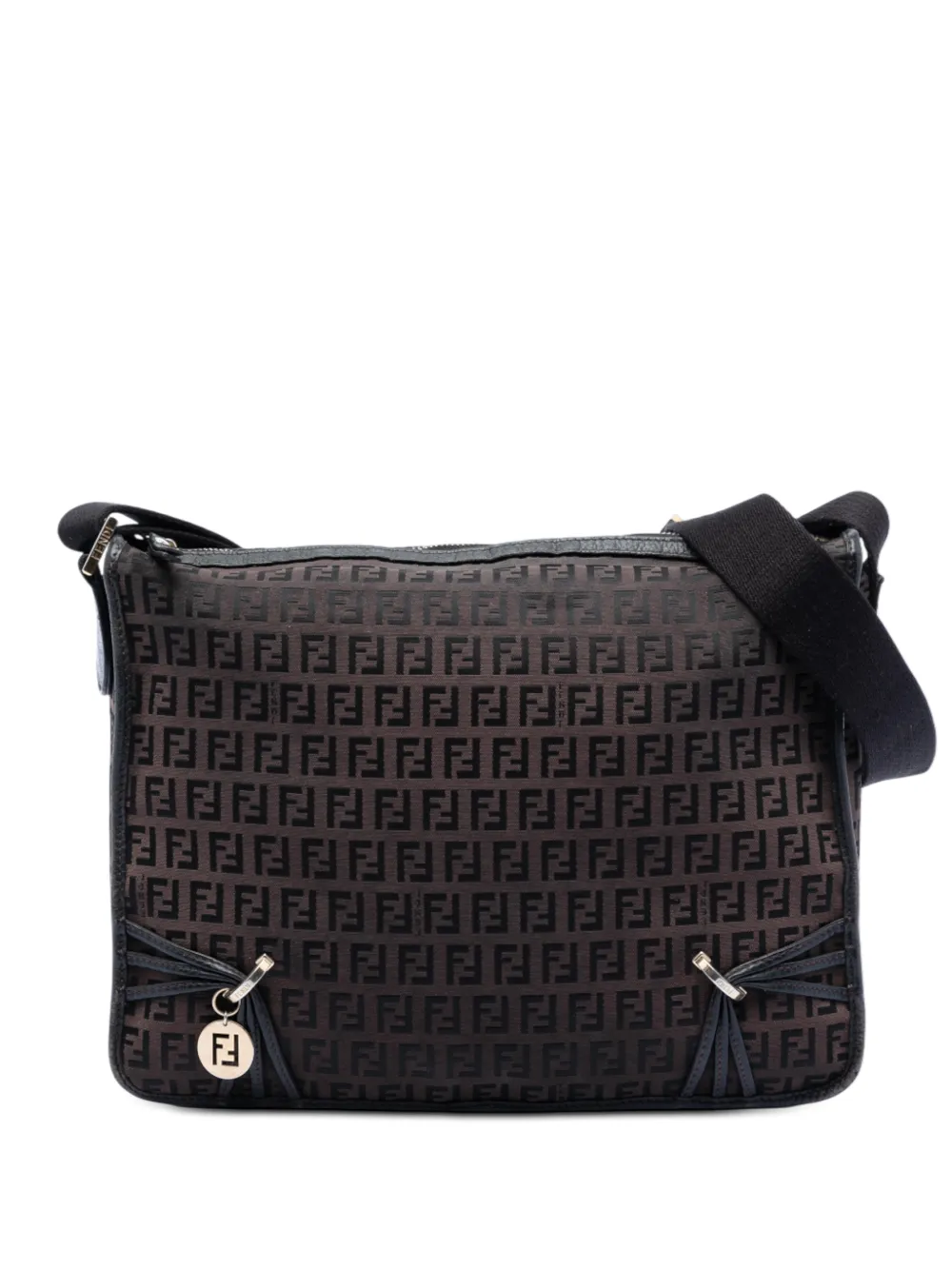 Fendi Pre-Owned 2000-2010 Zucchino Canvas F Charm crossbody bag - Braun