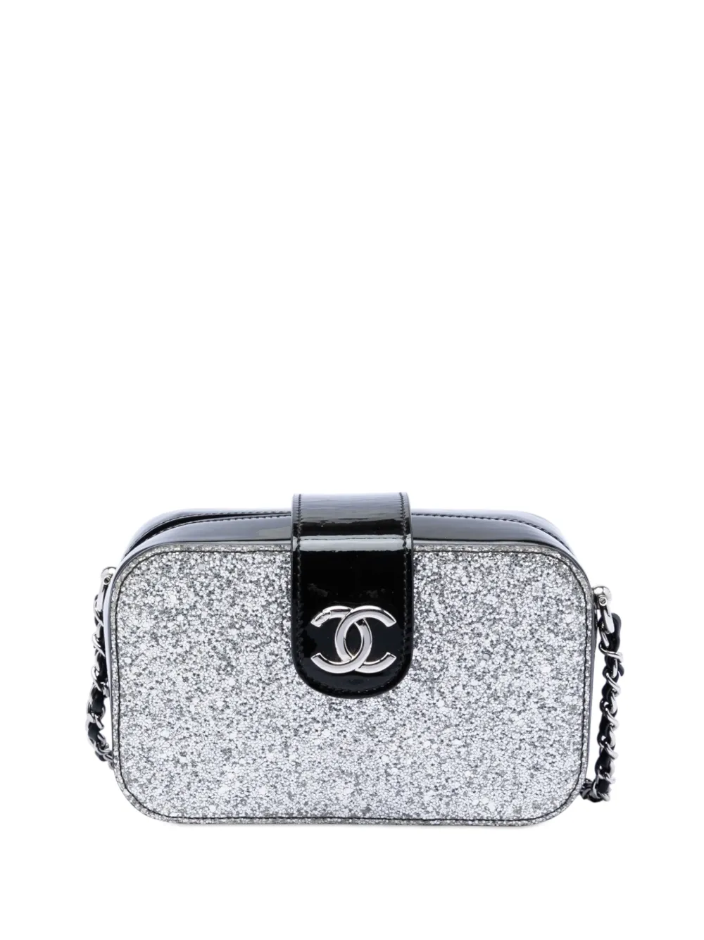 CHANEL Pre-Owned 2017-2018 Glitter Patent Evening On The Moon Camera Case crossbody bag - Silber