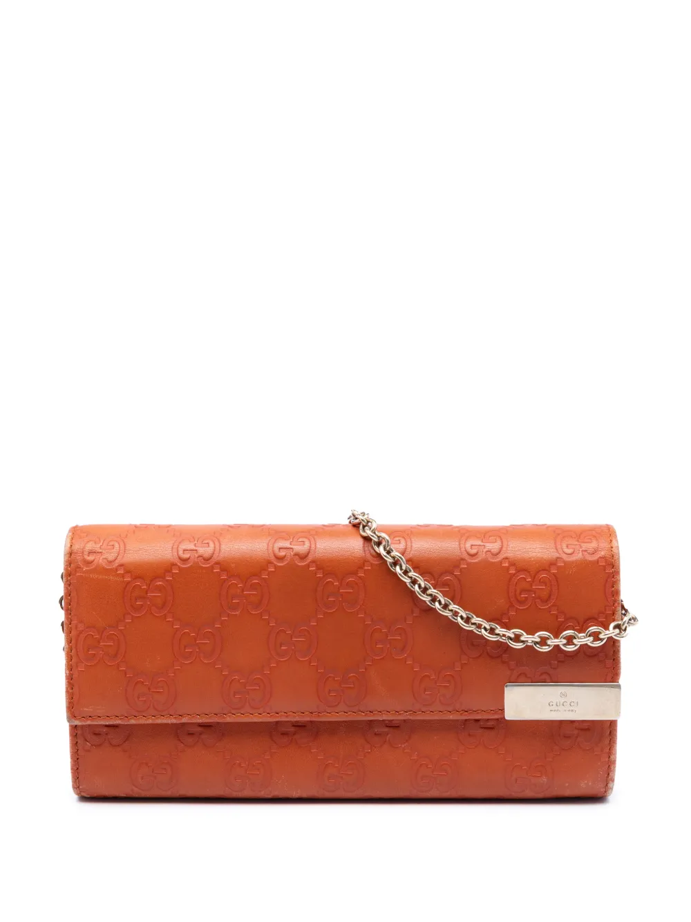 Gucci Pre-Owned 2000-2015 Guccissima Dice Wallet On Chain shoulder bag - Arancione