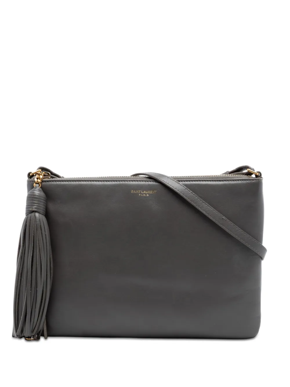 Saint Laurent Pre-Owned 2016 Leather Teen Monogram crossbody bag - Grigio