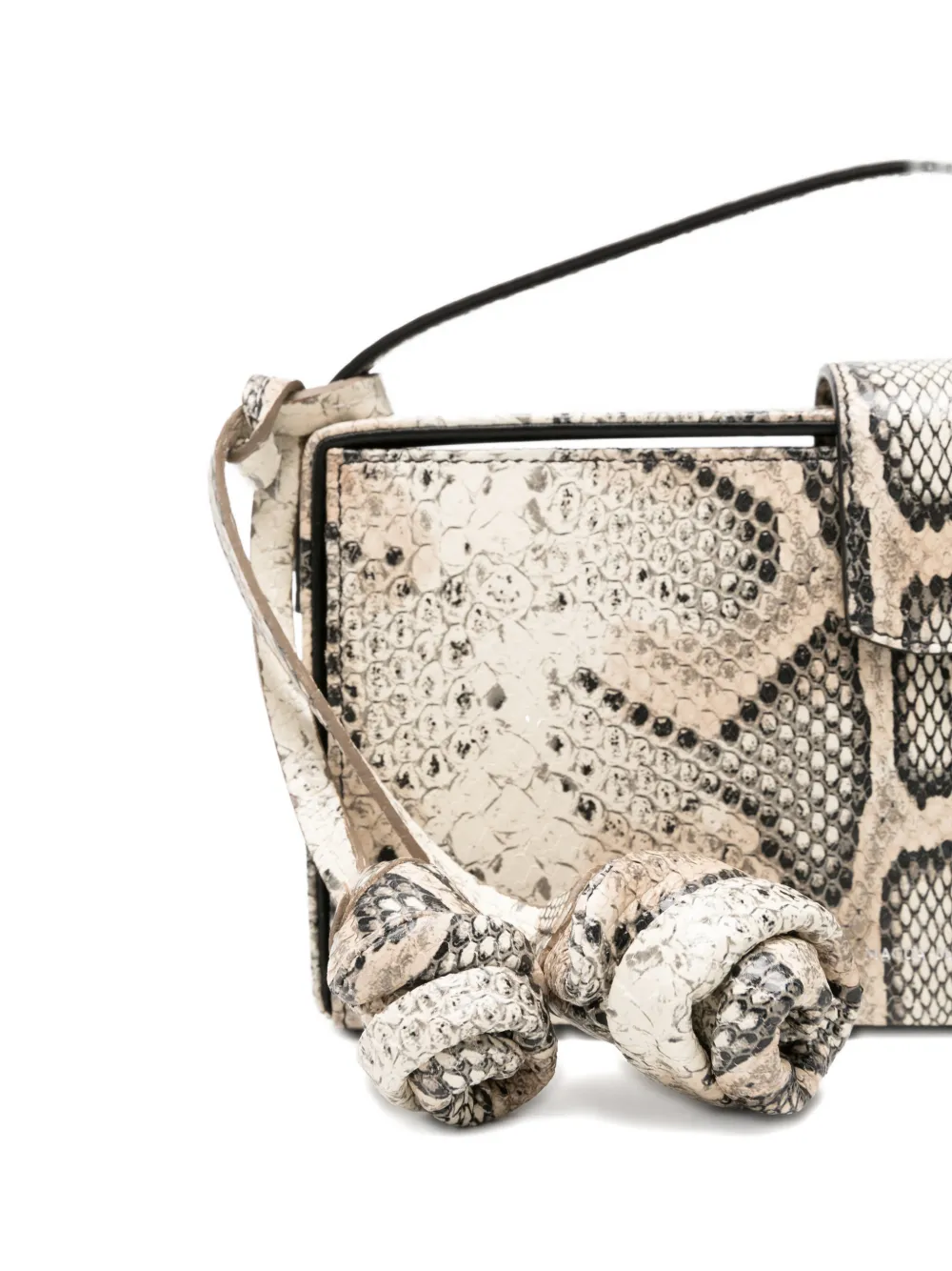 Magda Butrym Apolonia schoudertas met slangen-effect Beige