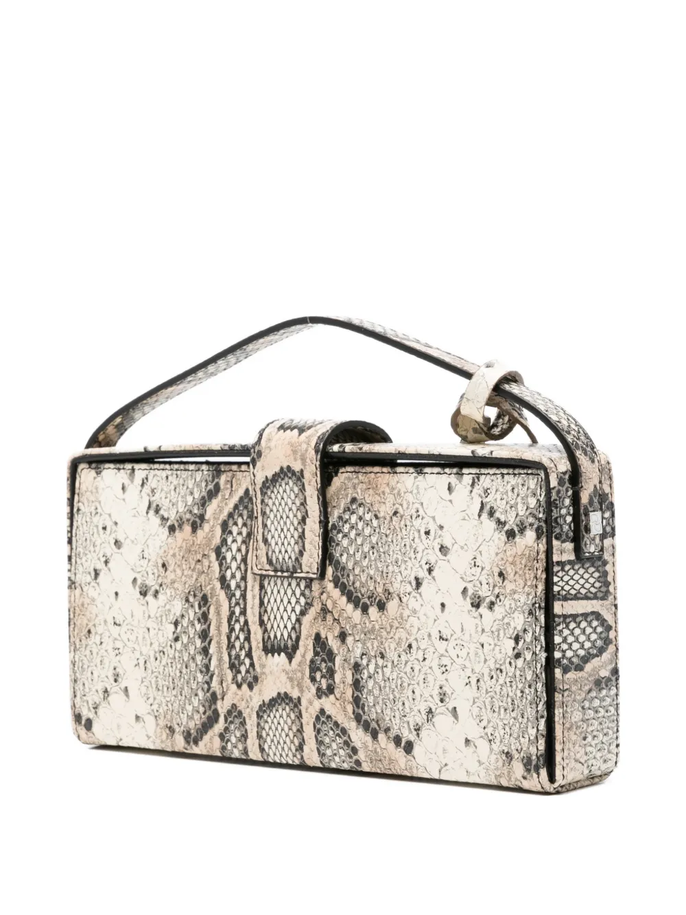 Magda Butrym Apolonia schoudertas met slangen-effect Beige