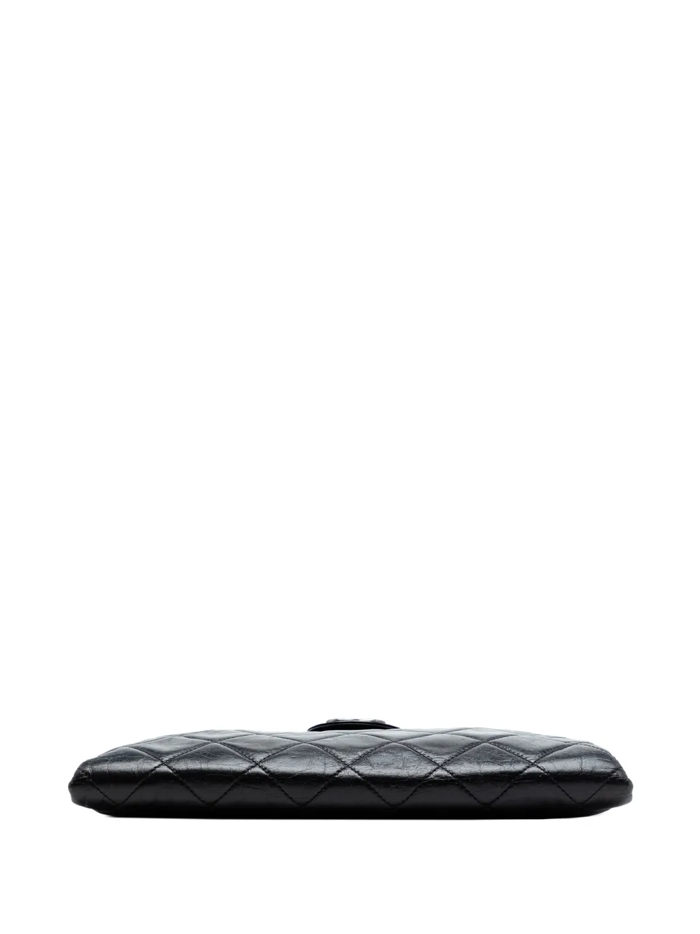 Chanel Pre-owned 2014-2015 Quilted Glazed Calfskin Coco Pleats Chain Clutch Crossbody Bag in Black, view 4