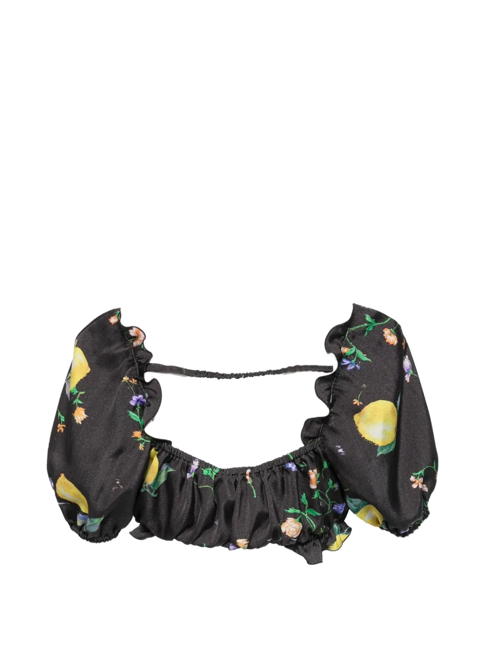 MOSCHINO JEANS Cropped top met bloemen-print Zwart