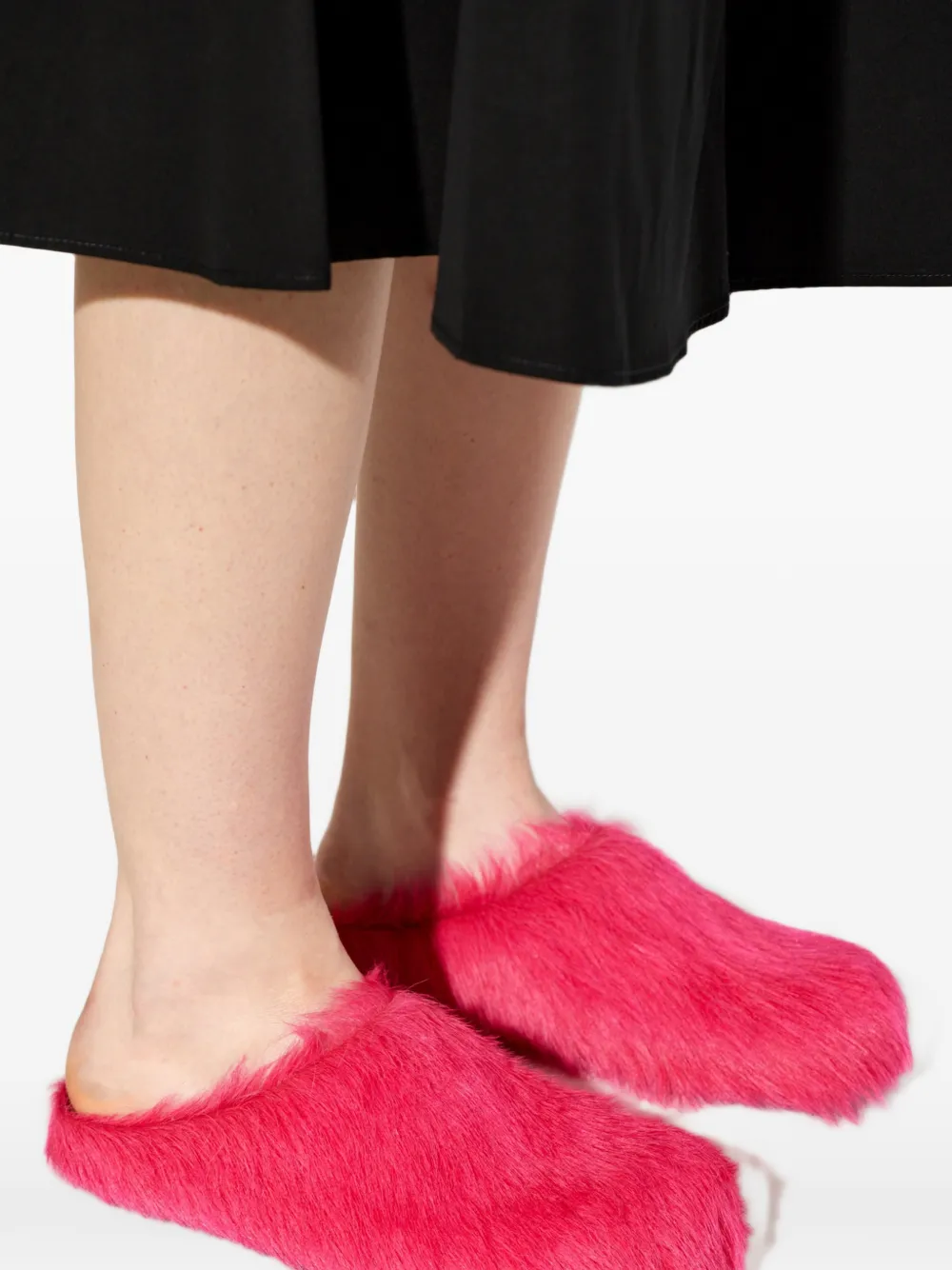 Marni faux-fur leather sandals Roze
