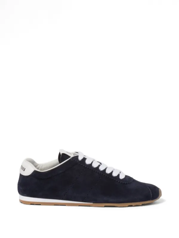 Miu Miu Plume Suede Sneakers in Blue