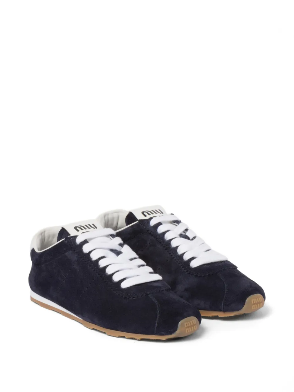 Miu Plume suède sneakers Blauw