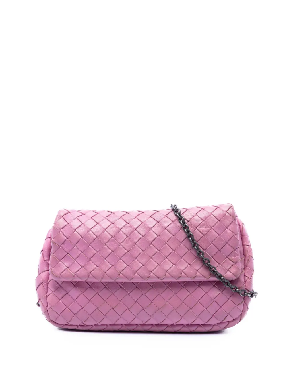 Bottega Veneta Pre-Owned 2012-2026 Mini Nappa Intrecciato Expandable Chain Flap crossbody bag - Rosa
