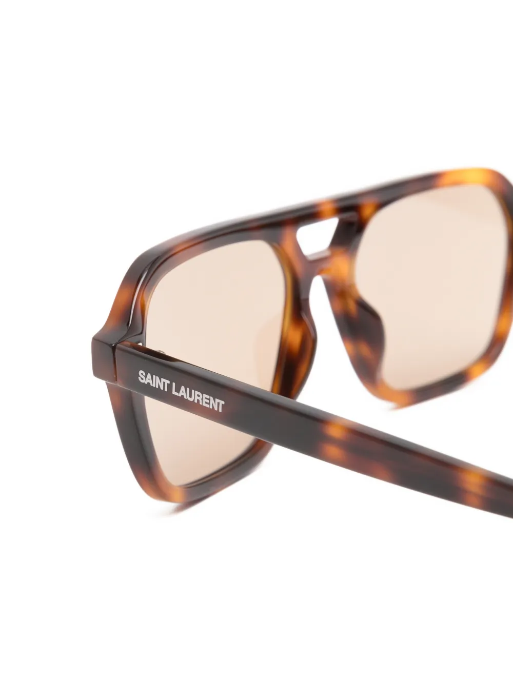 Saint Laurent Eyewear SL 905 zonnebril met piloten montuur en dubbele neusbrug Bruin