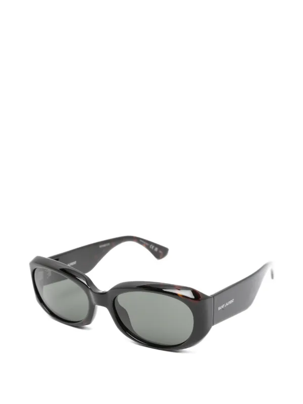Saint Laurent oval-frame Sunglasses | Black | FARFETCH RO