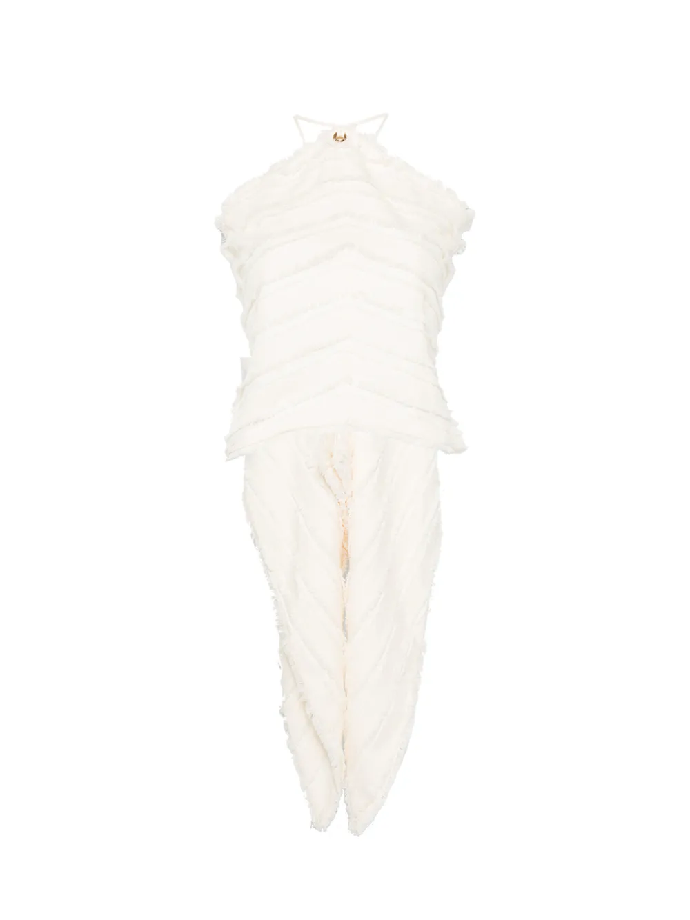 Cult Gaia Venezia fringed halterneck top - Nude